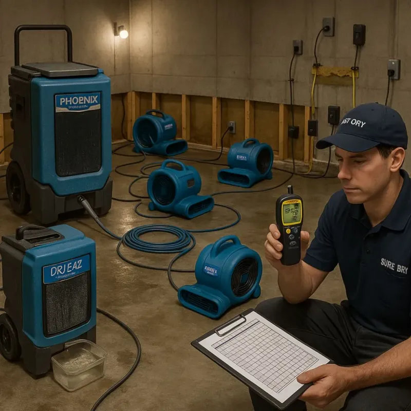 Structural Drying and Dehumidification process in Corozal Municipio, PR